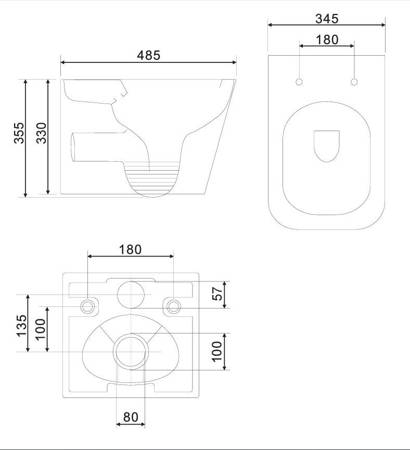 Omnires Fontana miska WC z deską wolnoopadającą biały oraz stelaż podtynkowy z przyciskiem chrom